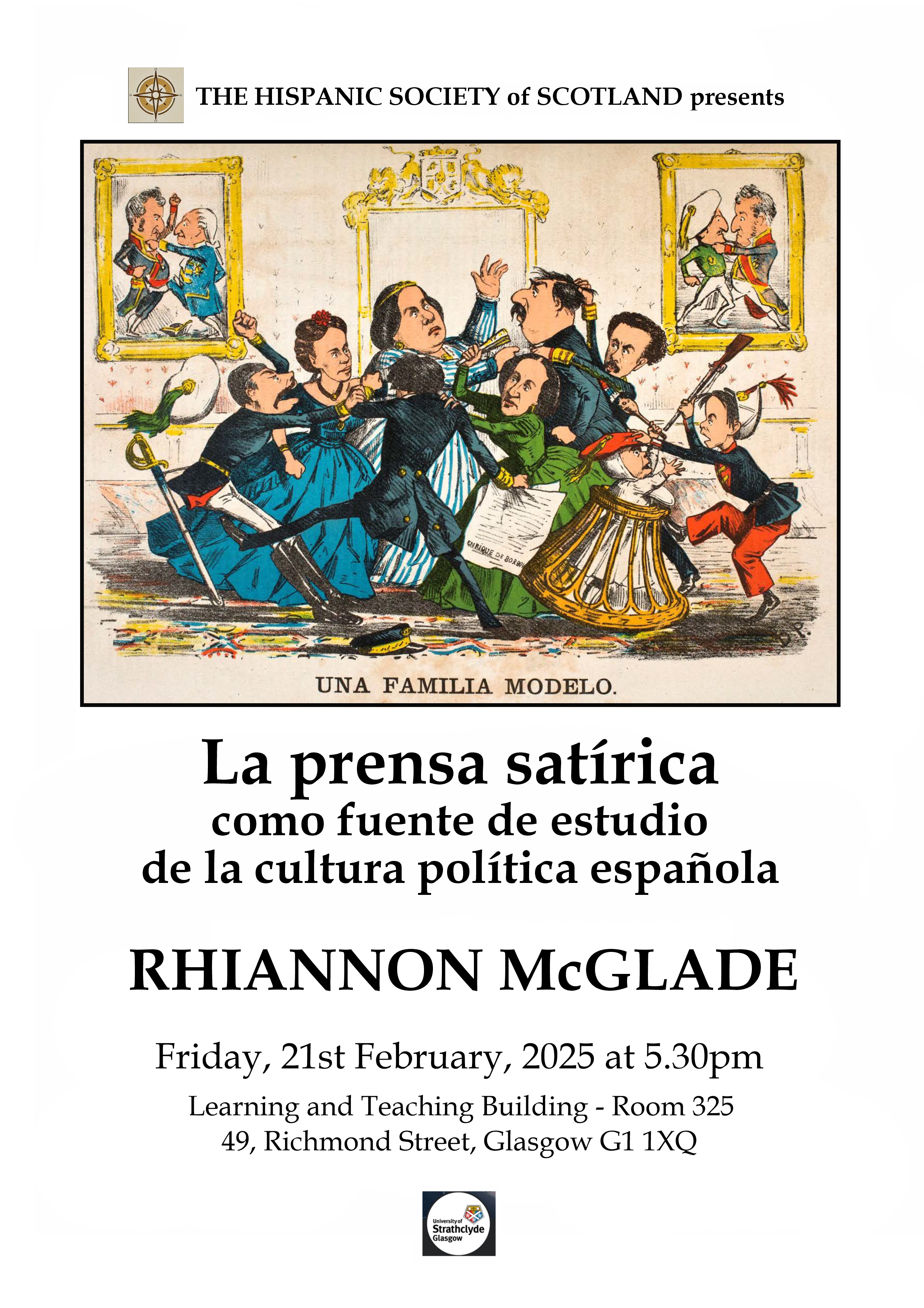 poster with date and time of the Hispanic Talk at University of Strathclyde poster with date and time of the Hispanic Talk at University of Strathclyde